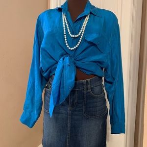 The Limited blue silk button up (size large)